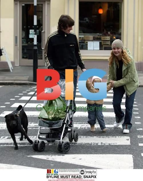 Gail Porter-Hipgrave and family stroll in North London