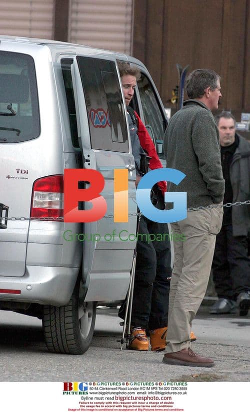 Prince William Skis with Friends in Klosters
