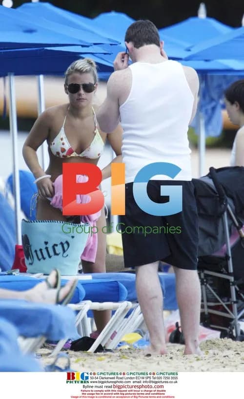 Wayne Rooney and Coleen McLoughlin on Caribbean Beach