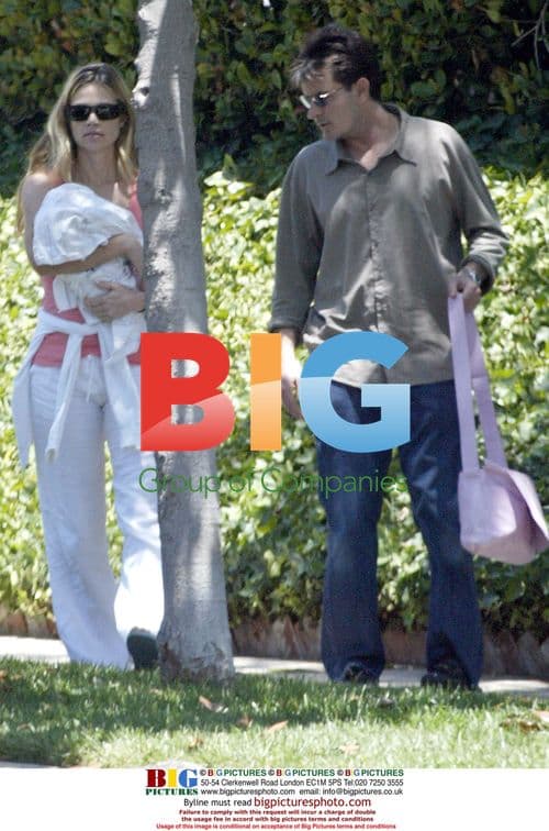 Charlie Sheen and Denise Richards with baby Lola