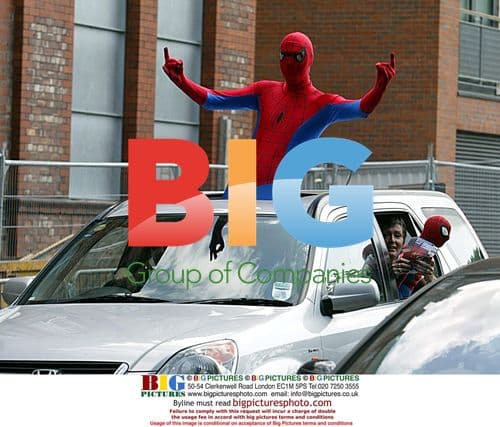 Spider-man visits Coronation Street set
