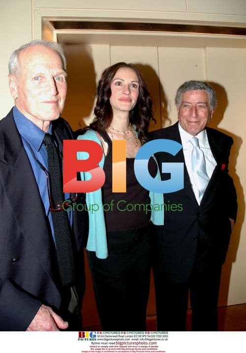 Paul Newman, Julia Roberts, and Tony Bennett at Stars in the Sky Benefit
