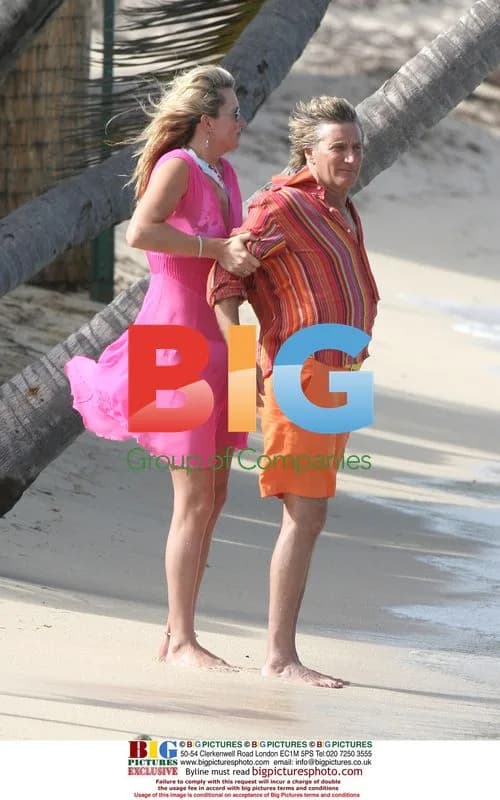 Rod Stewart and Penny Lancaster on Caribbean Vacation