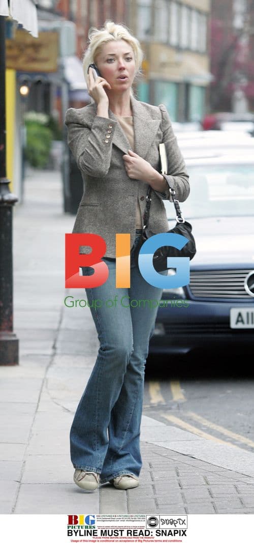 Socialite Tamara Beckwith on the phone in London