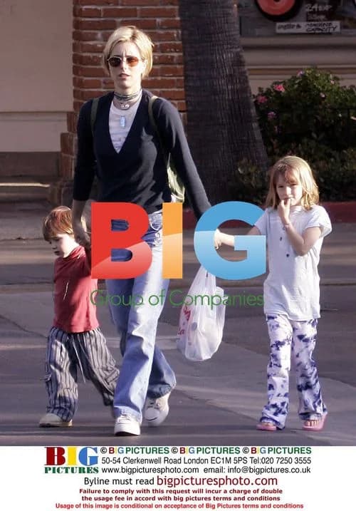 Actress Tea Leoni with kids in Malibu