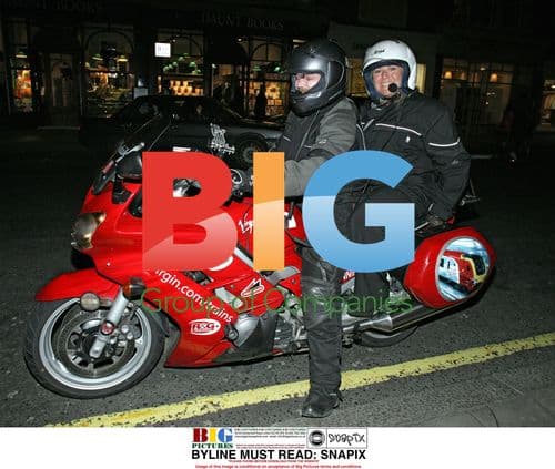 Vanessa Feltz on Virgin Trains motorbike