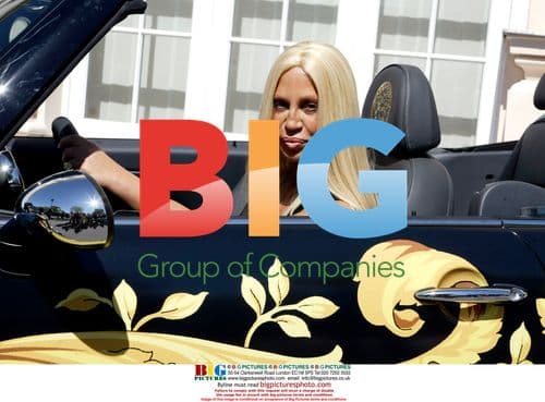 Donatella VERSACE presenting Versace Mini Cooper Cabrio