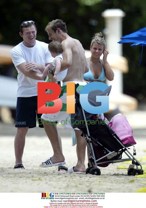 Wayne Rooney and Coleen McLoughlin on Caribbean beach