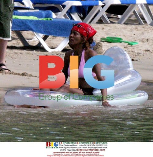 Whitney Houston on holiday in Barbados