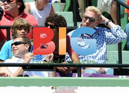 Boris Becker watching Sony Ericsson Open match