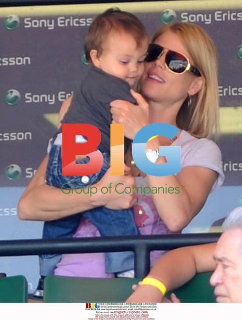 Elin Nordegren and Son at Tennis Match