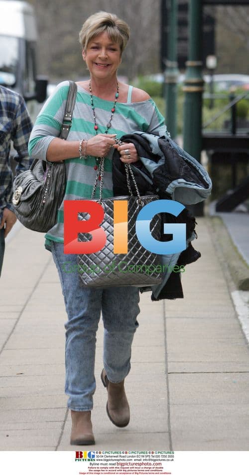 Anne Kirkbride Arrives for Filming in Bradford