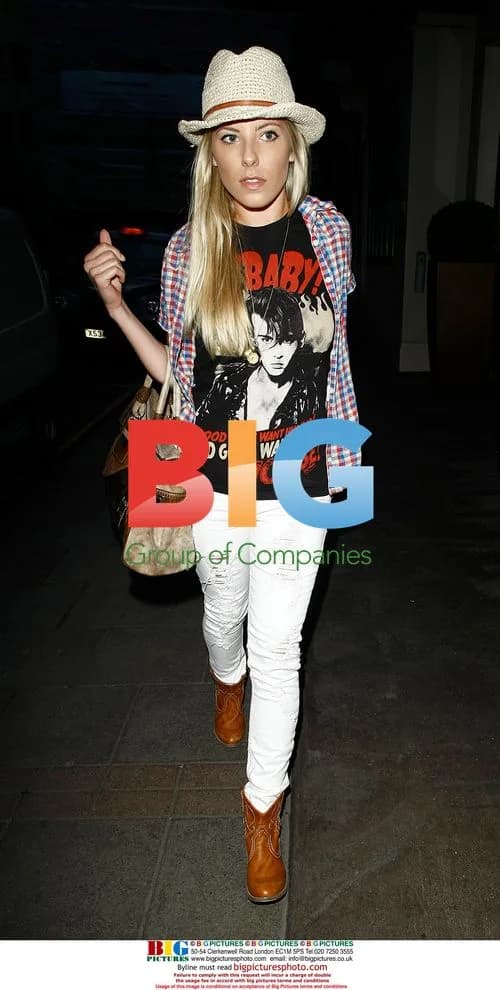 Mollie King Leaving Hotel with Sisters