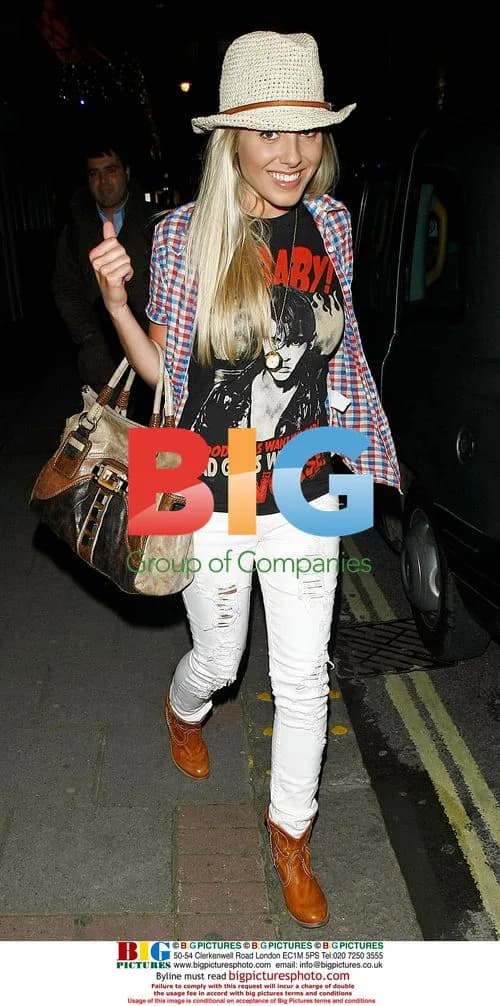 Mollie King Leaves Hotel with Sisters