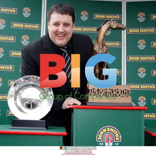 Peter Kay with Grand National Trophy