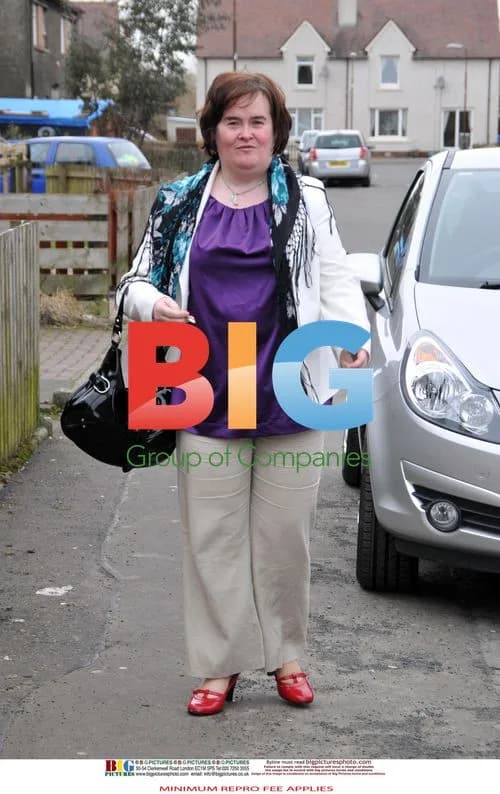 Susan Boyle Poses at Home in Blackburn