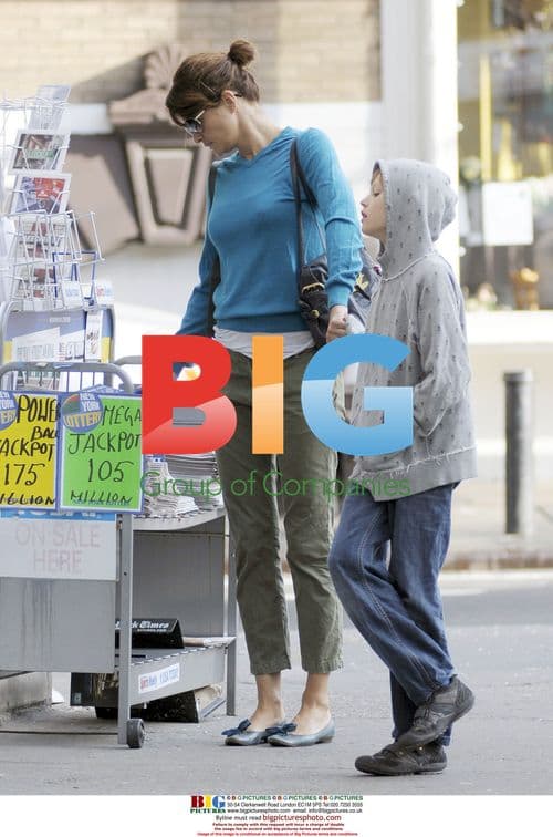 Helena Christensen with son in NYC