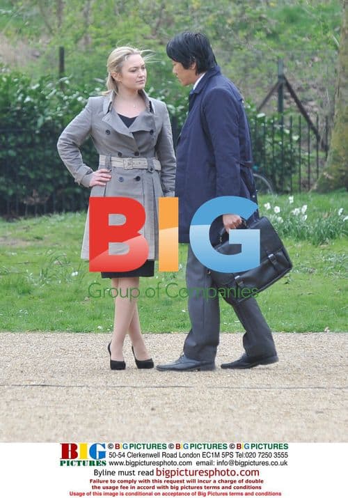 Sophia Myles filming for BBC's Spooks