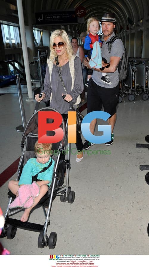 Tori Spelling with Family at LAX
