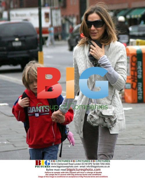 SJP Takes Son to School in NYC
