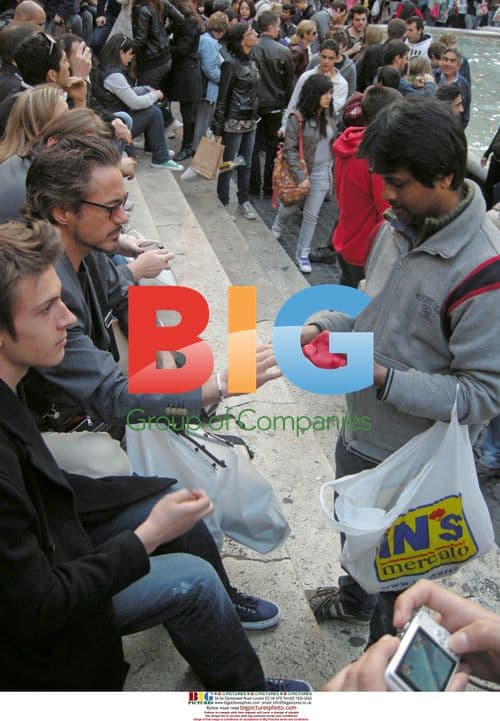 Robert Downey Jr. and Son Sightseeing in Rome