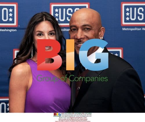 Montel Williams and wife at USO awards dinner