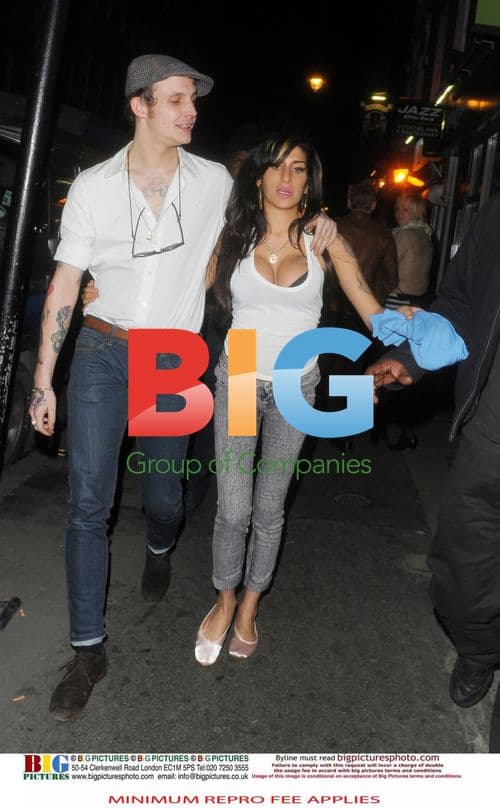 Amy Winehouse and Blake Fielder-Civil Leaving Jazz After Dark