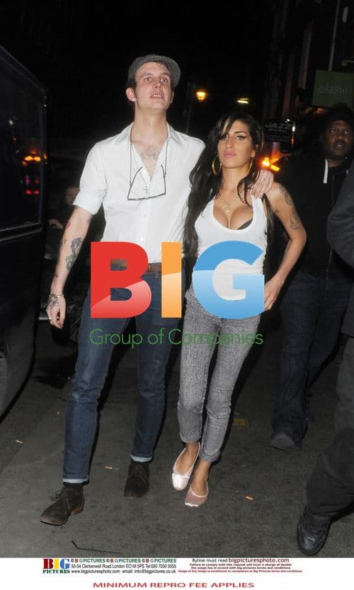 Amy Winehouse and Blake Fielder-Civil leaving Jazz After Dark