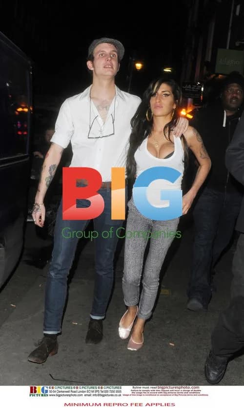 Amy Winehouse and Blake Fielder-Civil leaving Jazz After Dark