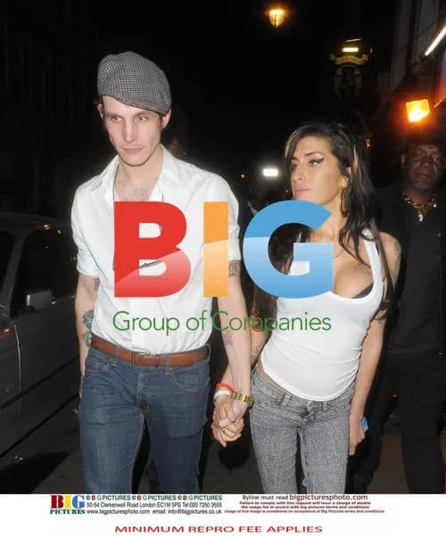 Amy Winehouse and Blake Fielder-Civil Leaving Jazz After Dark