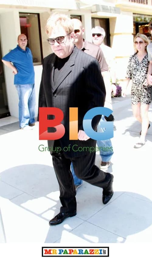 Musician Elton John Running Errands
