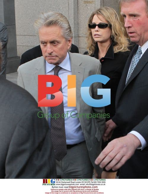 Michael Douglas and ex-wife leave courthouse