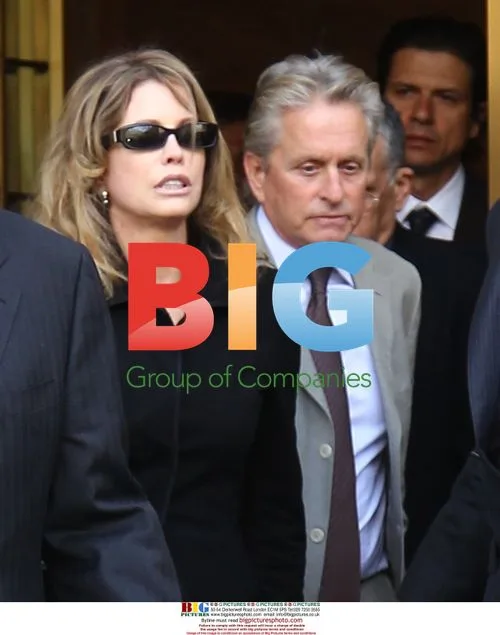 Michael Douglas and ex-wife leave courthouse