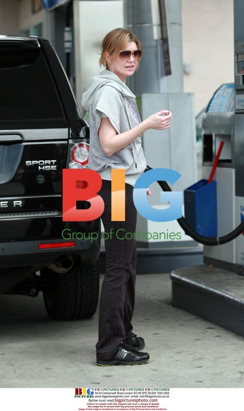 Ellen Pompeo Pumps Gas in Hollywood