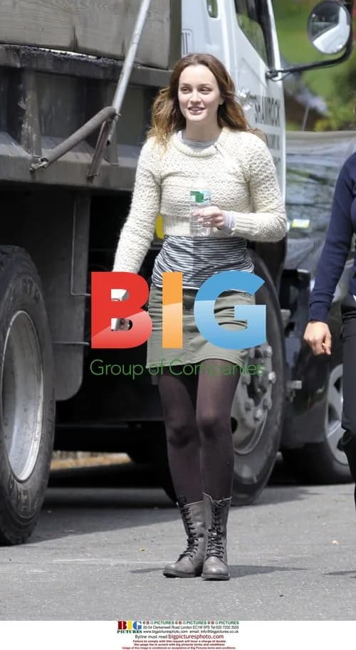 Leighton Meester on 'The Oranges' Set