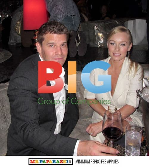 David Boreanaz and wife at US Weekly party