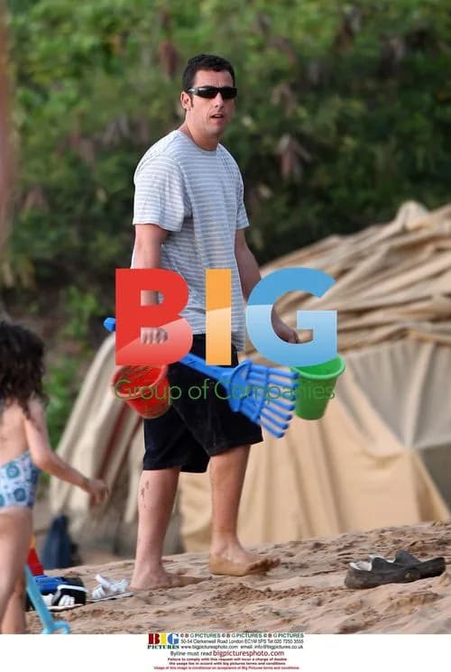 Adam Sandler with Kids at Maui Beach