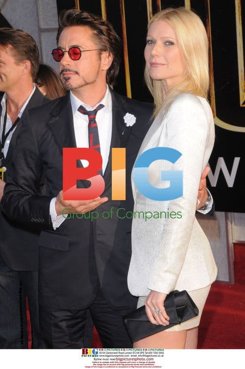 Gwyneth Paltrow and Robert Downey Jr. at Iron Man 2 Premiere
