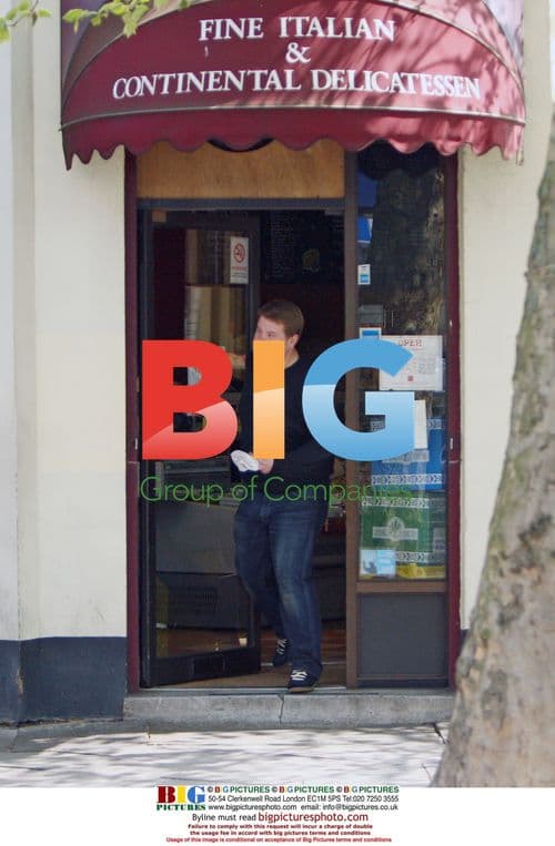 James Corden Drives to Pie Shop in London