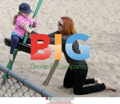 Marcia Cross with kids in Santa Monica