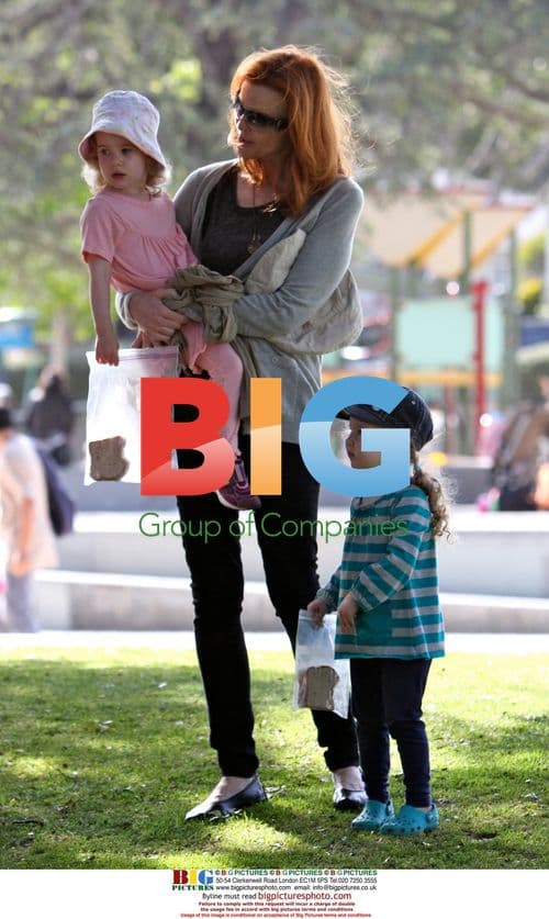Marcia Cross visits park with kids in Santa Monica