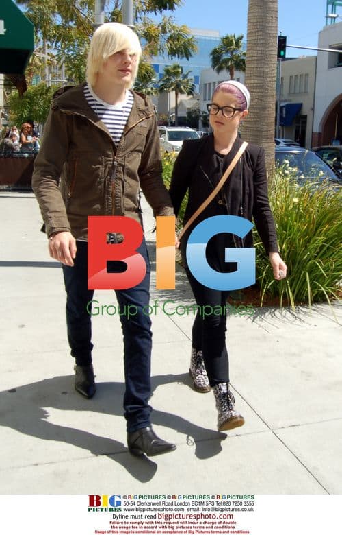 Kelly Osbourne and Luke Worrall walk in Beverly Hills