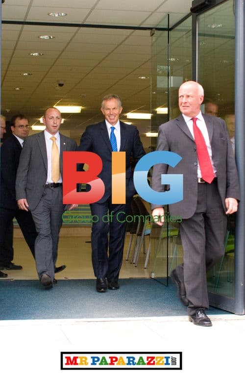 Tony Blair Exiting Building
