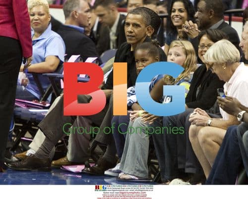 Obama at WNBA Game with Daughter