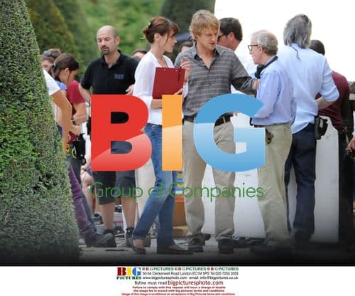 Carla Bruni-Sarkozy, Owen Wilson on Midnight In Paris set