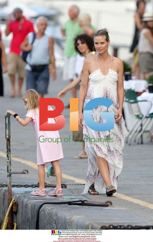 Heidi Klum and Seal with Children in Portofino