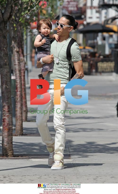 Taboo and son Jalen leave hotel in NYC