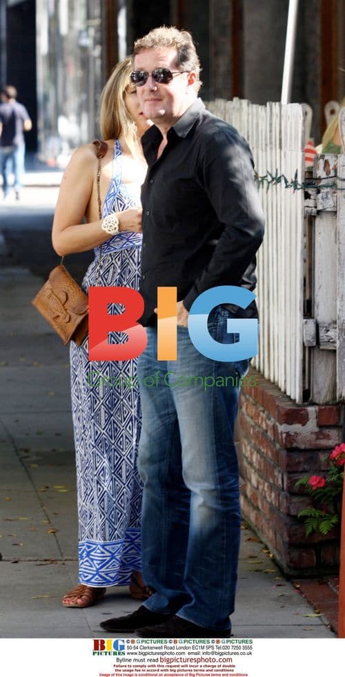 Piers Morgan and wife Celia Walden leaving The Ivy