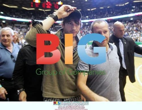 Ashton Kutcher at European Basketball Match