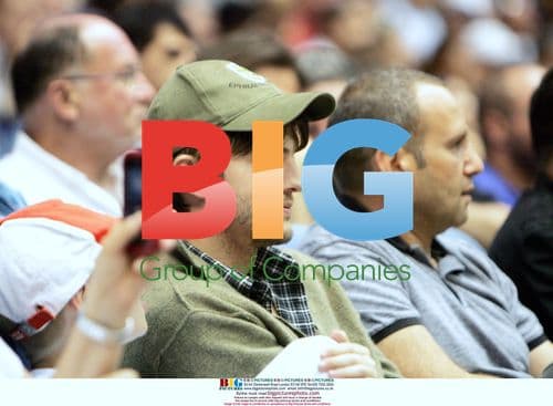 Ashton Kutcher at European Basketball Championship